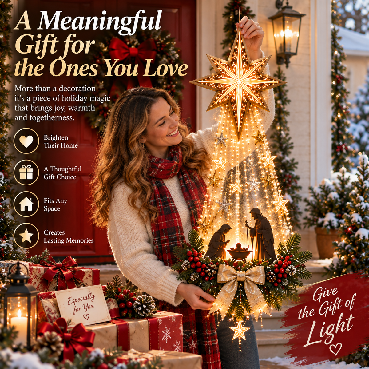 ✨Last Day 50% OFF✨✝️ Bethlehem Star of Faith™ – Lighted Nativity Wall Decor