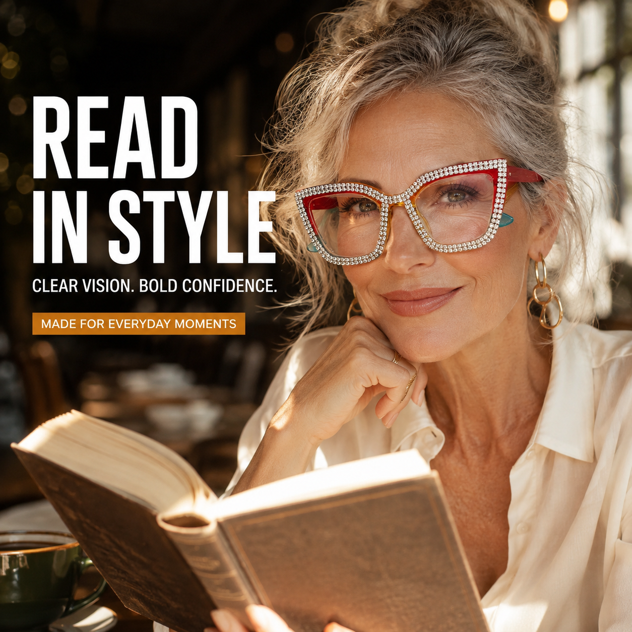 👓 Cat‑Eye Anti‑Blue Light Reading Glasses | Stylish Everyday Readers