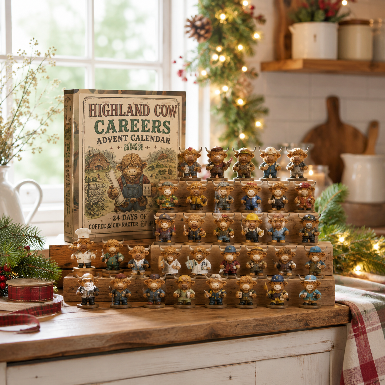 🐮Highland Cow Careers Advent Calendar 2026 | 24‑Day Scottish Country Charm Christmas Countdown 🎁🤎