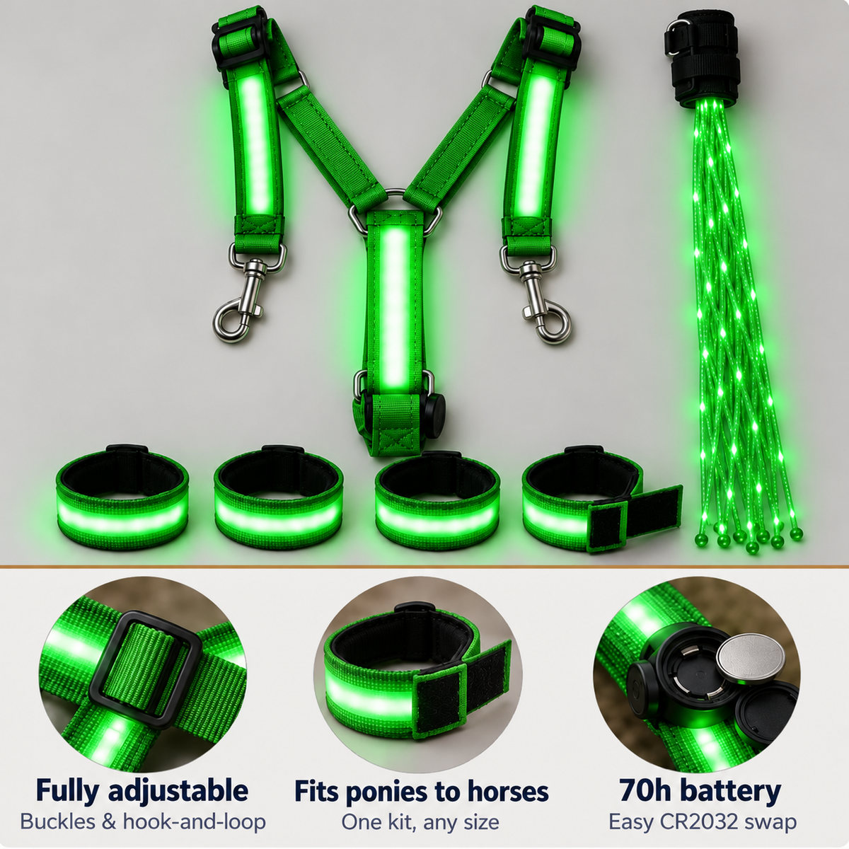 Light-up Horse Riding Scene Decor Set, Christmas Illuminated Ornament