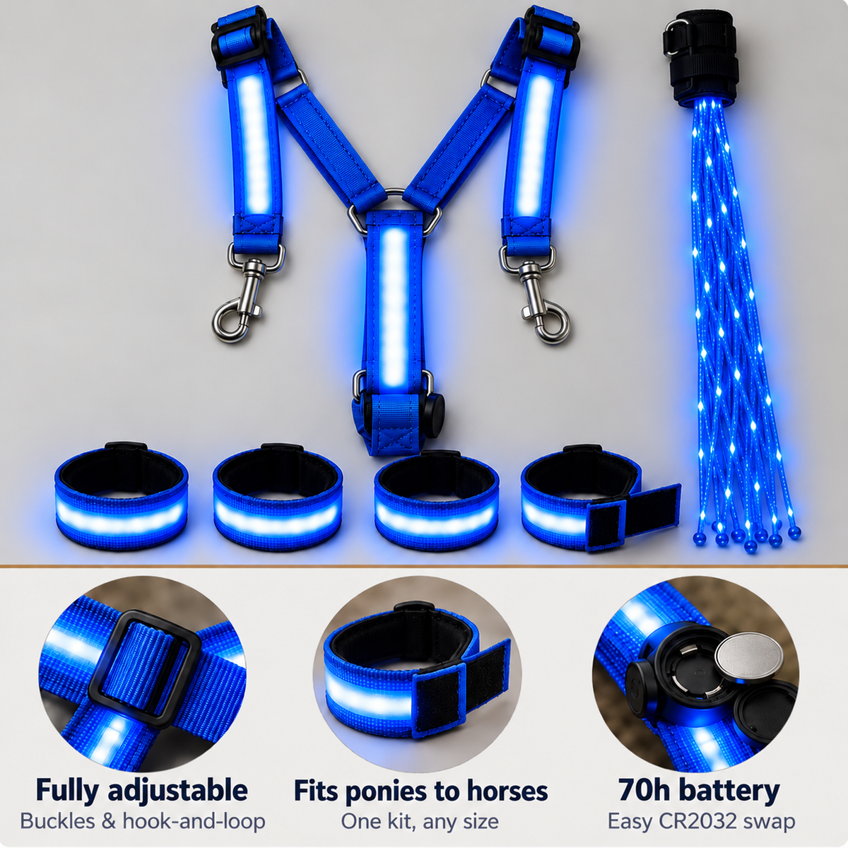Light-up Horse Riding Scene Decor Set, Christmas Illuminated Ornament
