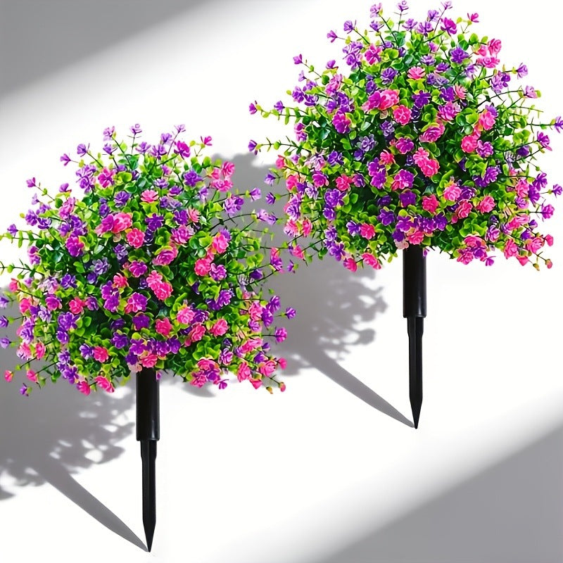 Artificial Potted Trees with Ground Stakes, Weatherproof Garden Patio Decor