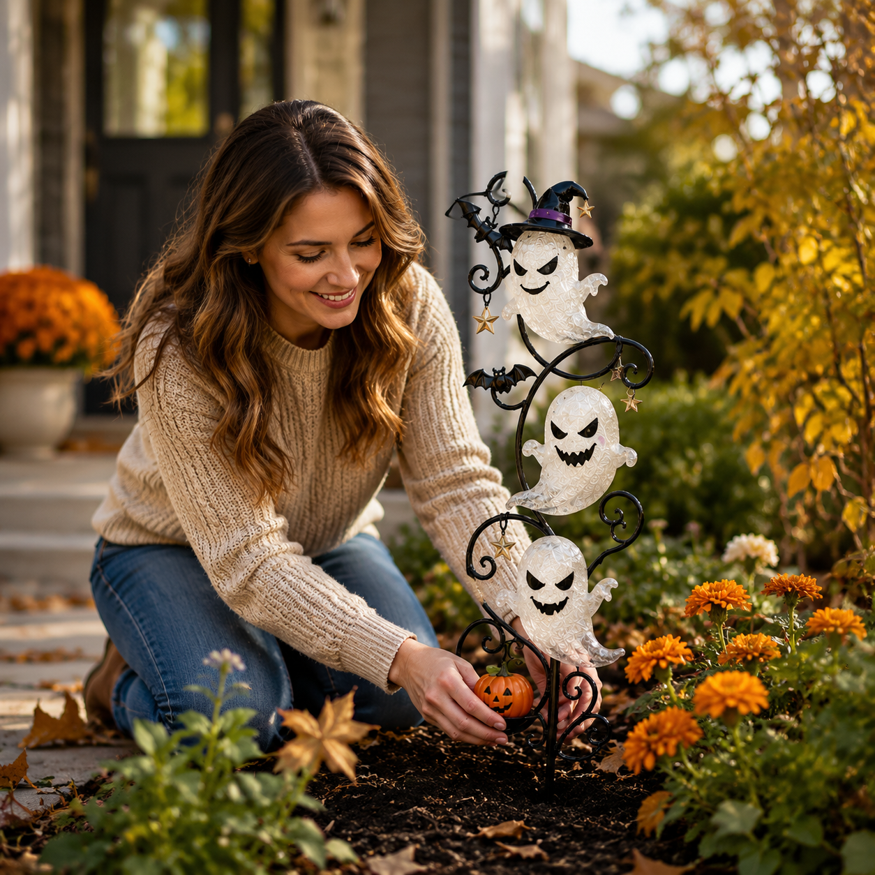 👻🎃Solar Halloween Little Ghost Garden Stake Light