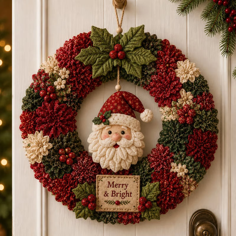 🏆Limited Time Sale 50% OFF🎁🎄 3D Fabric Poke Wreath DIY Kit