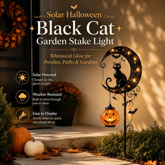 🎃Waterproof Solar Black Cat Garden Light – Vintage Halloween Outdoor Lawn Decoration