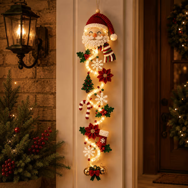 🎄 Light‑Up Glowing Christmas Door Hanger ✨ Festive Home Decor