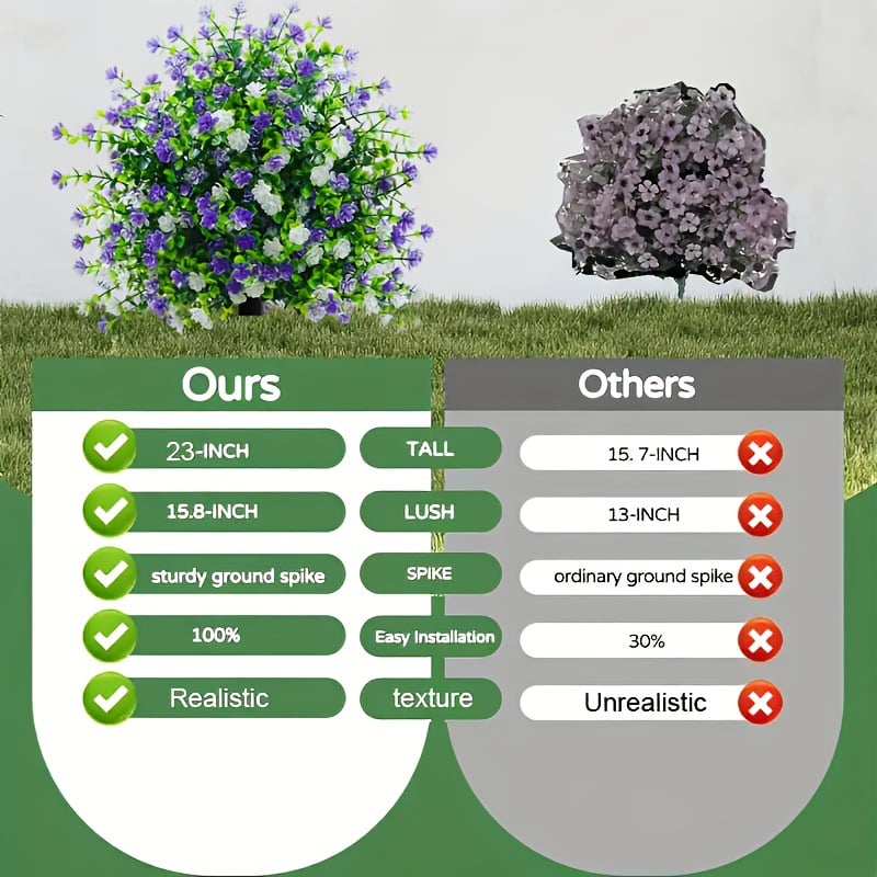 Artificial Potted Trees with Ground Stakes, Weatherproof Garden Patio Decor
