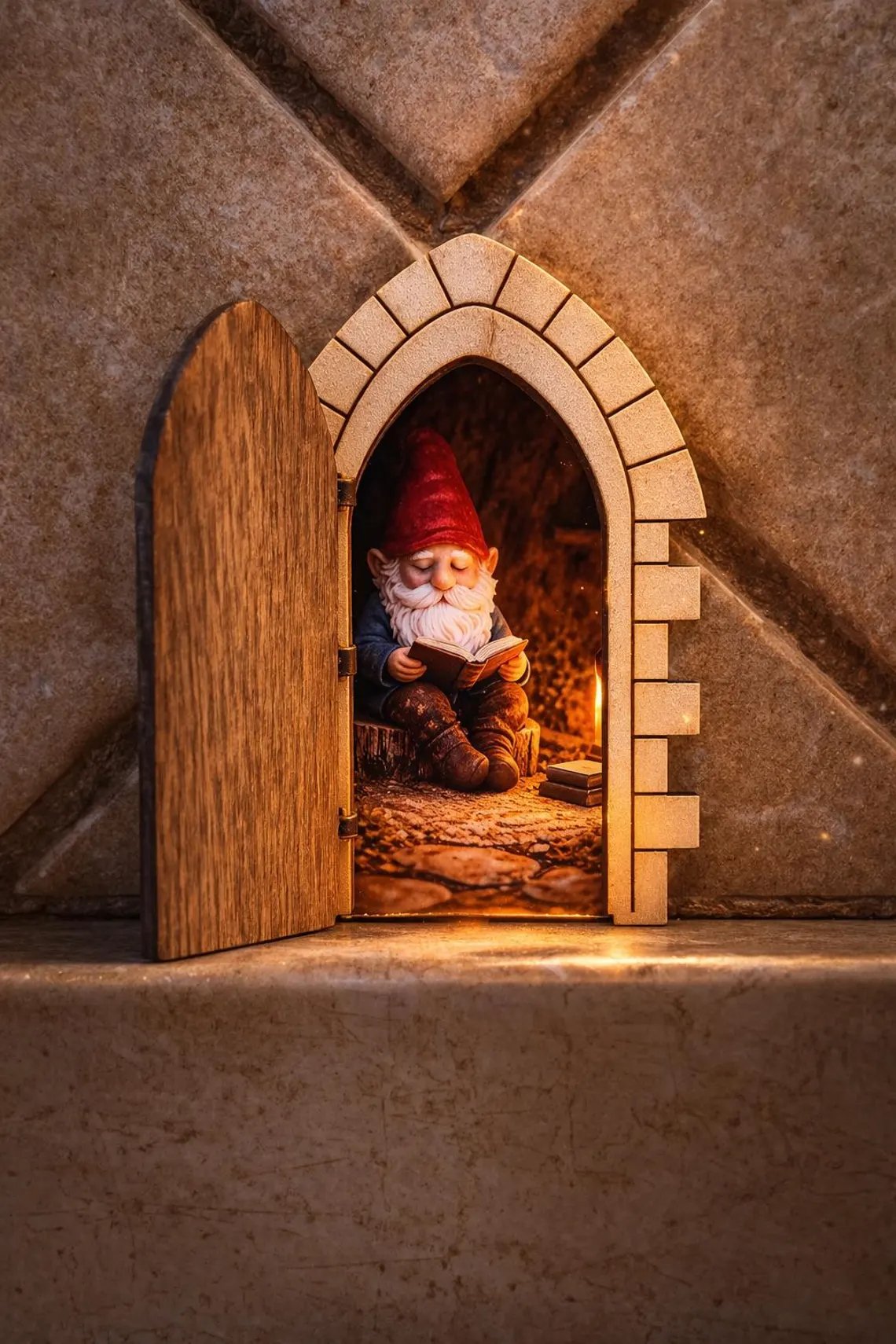 🚪✨ Opening Fairy Gnome Door | Mini Reading Gnome LED Home Decor