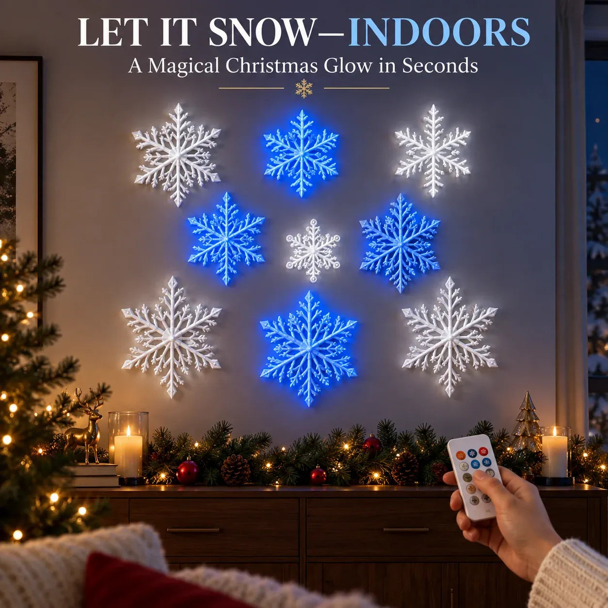 ⏳ Last Day 50% OFF – ❄️ LED Snowflake Wall Lights ✨