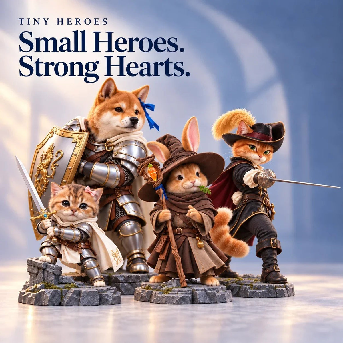 ⚔️🐾 Brave PawsTM – Tiny Fantasy Animal Heroes Collectible Figurines
