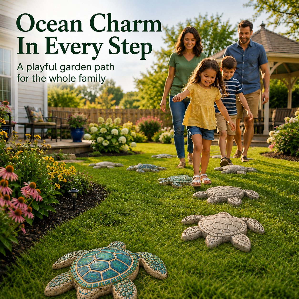 🌊 Reusable Ocean Themed Garden Art Mould | DIY Garden Ornament Mould