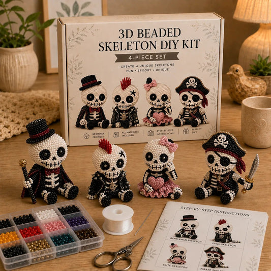 🔥Letzter Tag: 50 % Rabatt! 💀 3D-Perlen-Skelett-Bastelset