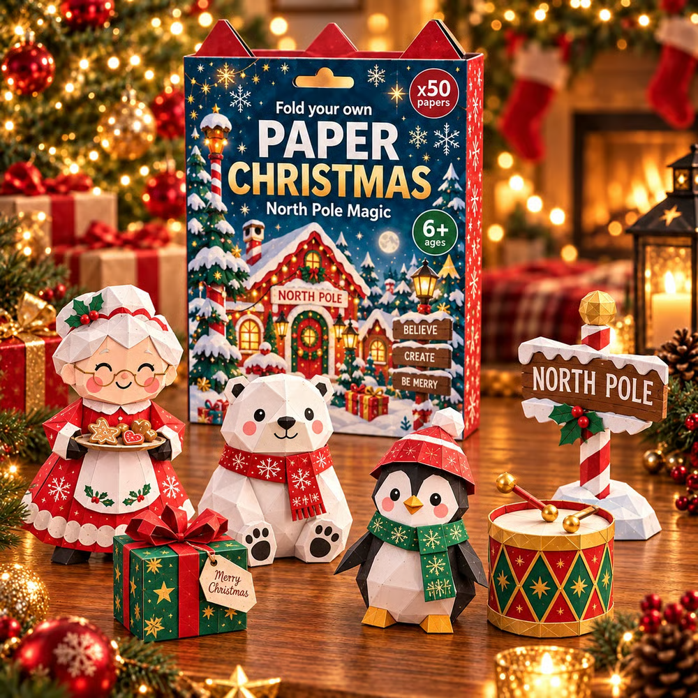 🎄DIY Paper Christmas Craft Kit – 250 Sheets, 5 Festive Themes🌟