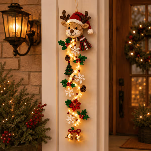 🎄 Light‑Up Glowing Christmas Door Hanger ✨ Festive Home Decor