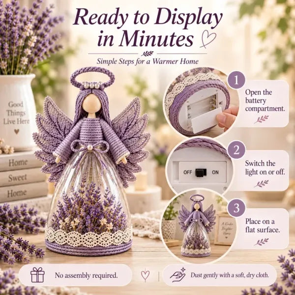 ⏳ 50% OFF – 👼 Blooming Guardian Angel Light | Warm LED Floral Angel Figurine, Meaningful Home Gift ✨