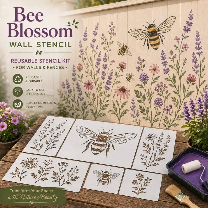 Garden Wall Stencil – Reusable DIY Template for Walls, Fences & Patios