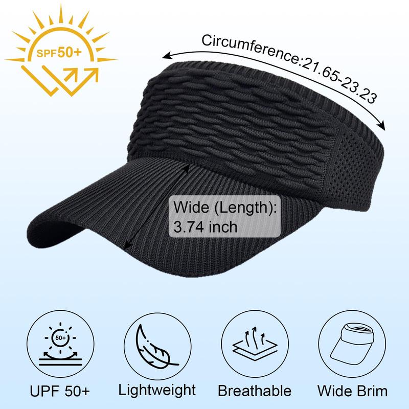 Women's Foldable UPF 50+ Sun Visor Hat | Packable Wide Brim Beach & Sports Cap