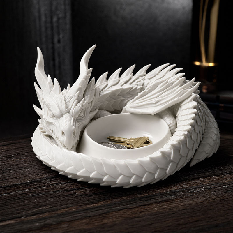 3D Printed Dragon Guardian Valet Tray – Gothic Décor Key & Jewellery Storage Dish