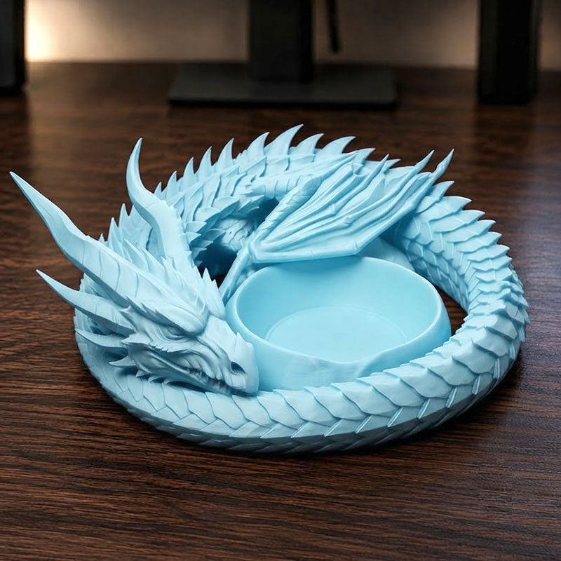 3D Printed Dragon Guardian Valet Tray – Gothic Décor Key & Jewellery Storage Dish