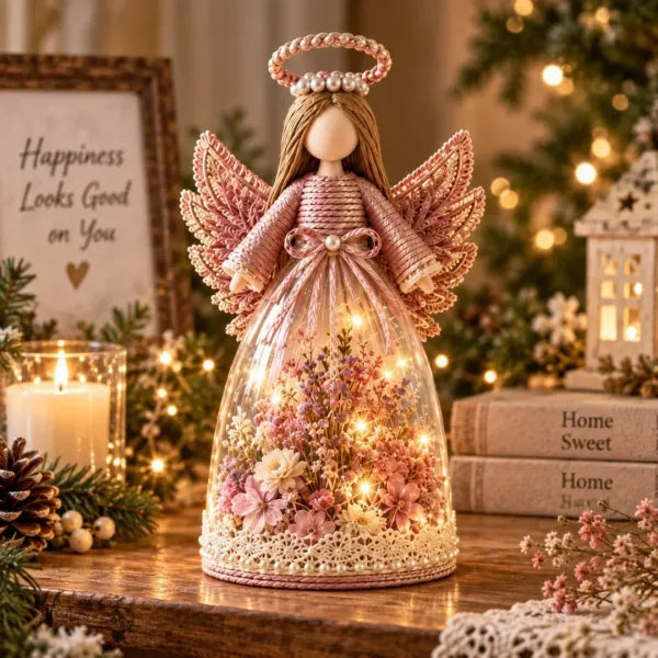 ⏳ 50% OFF – 👼 Blooming Guardian Angel Light | Warm LED Floral Angel Figurine, Meaningful Home Gift ✨