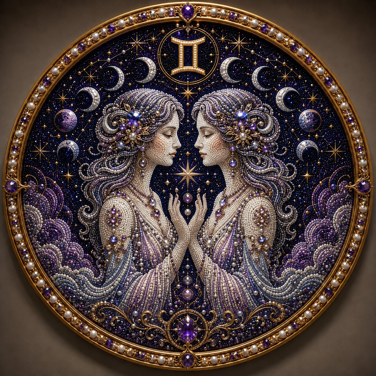 ✨ 12 Star Sign Pearl Mosaic Art Kit – Personalised Zodiac DIY Craft For Astrology Lovers