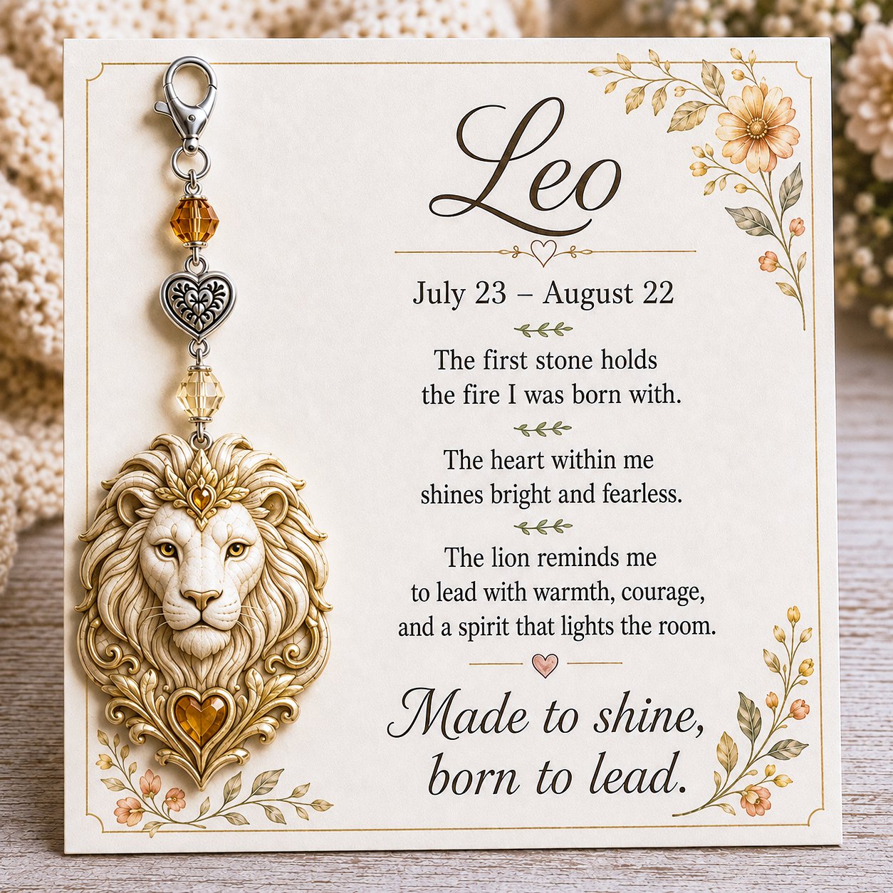 12 Zodiac Birthstone Charm Keepsake Card | Astrology Birthday Gift for Her