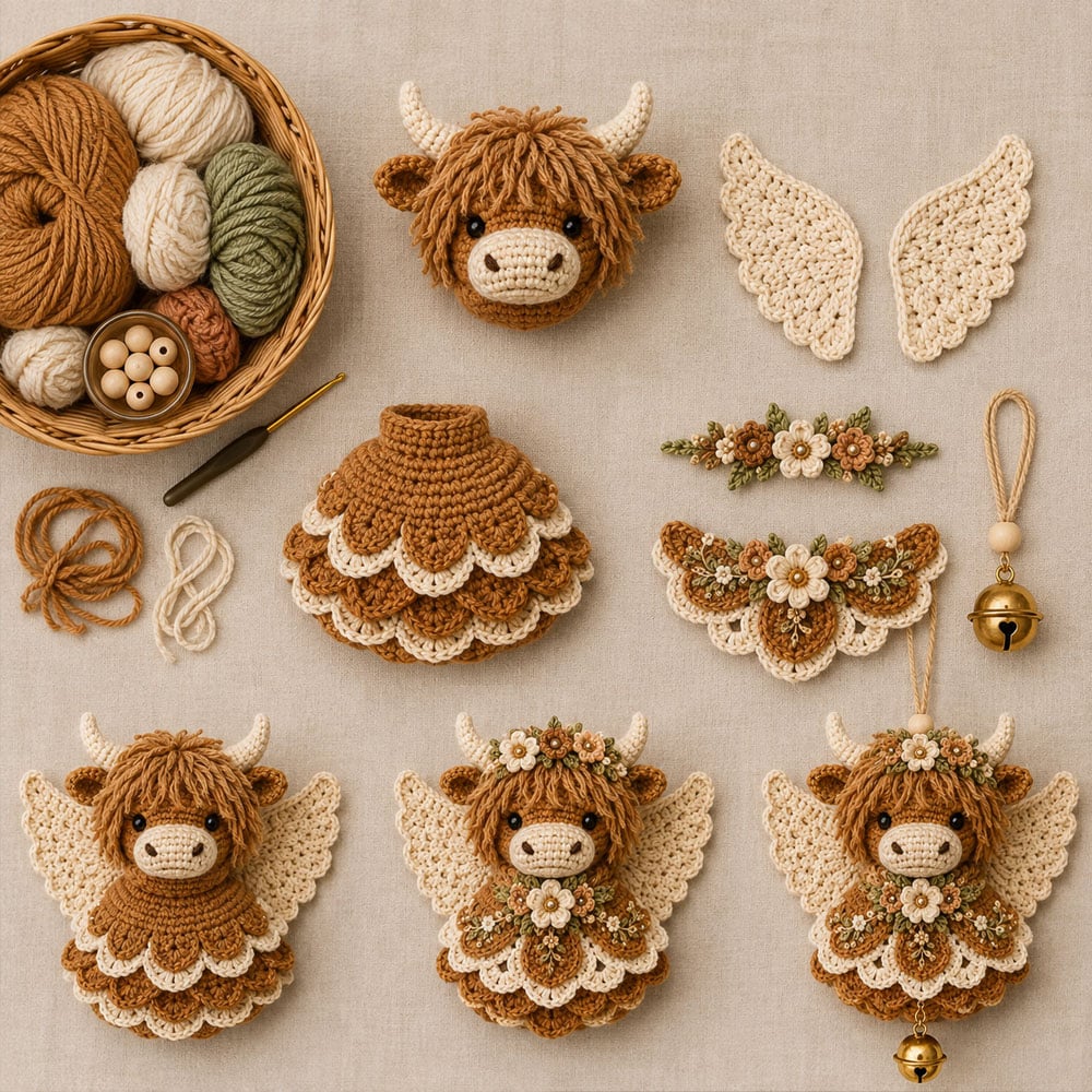 🔥Animal Angel Crochet Ornament DIY Kit | Beginner‑Friendly Festive Craft Set