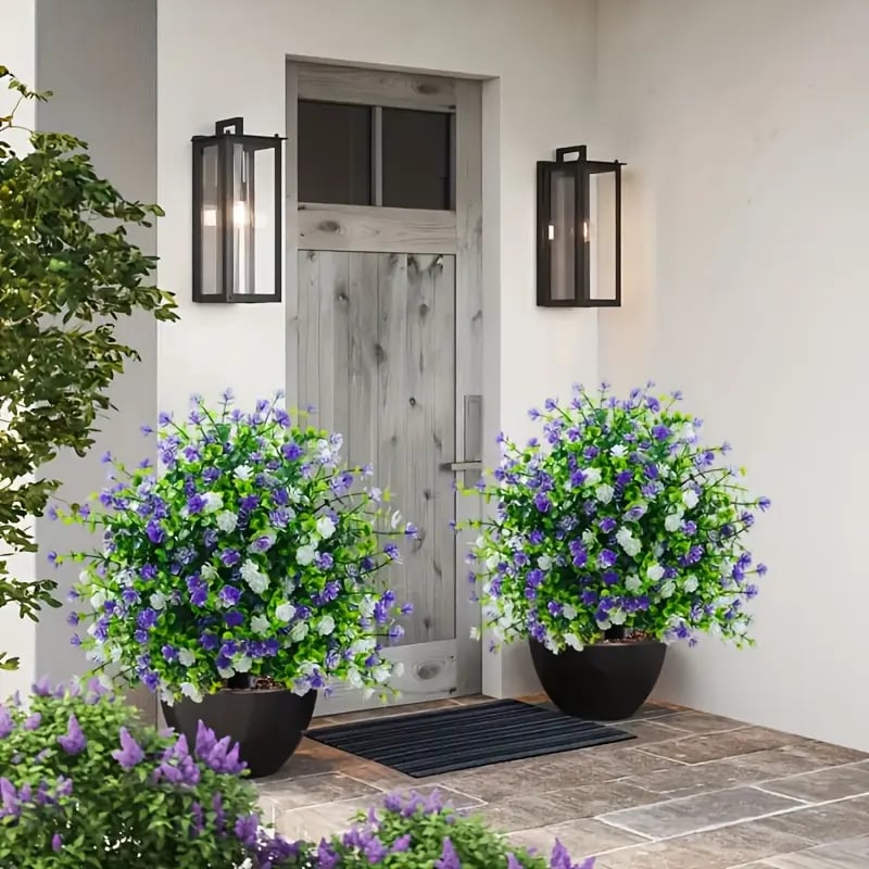 Artificial Potted Trees with Ground Stakes, Weatherproof Garden Patio Decor
