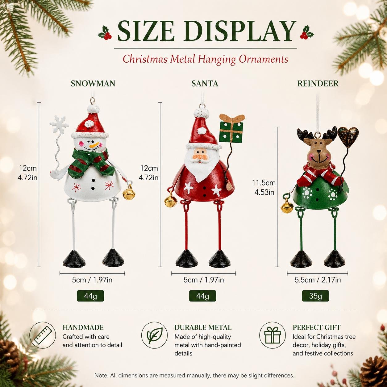 🌲✨ Hand-Painted Dangling Leg Christmas Ornaments