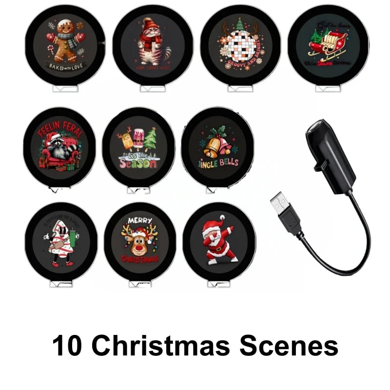 🎄Plug-&-Play HD Christmas Projector – 6 or 10 Festive Scenes