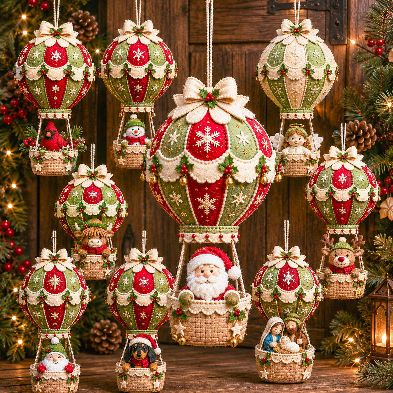 🎈 Christmas Hot Air Balloon Hanging Ornament DIY Kit | Festive Home Craft Set