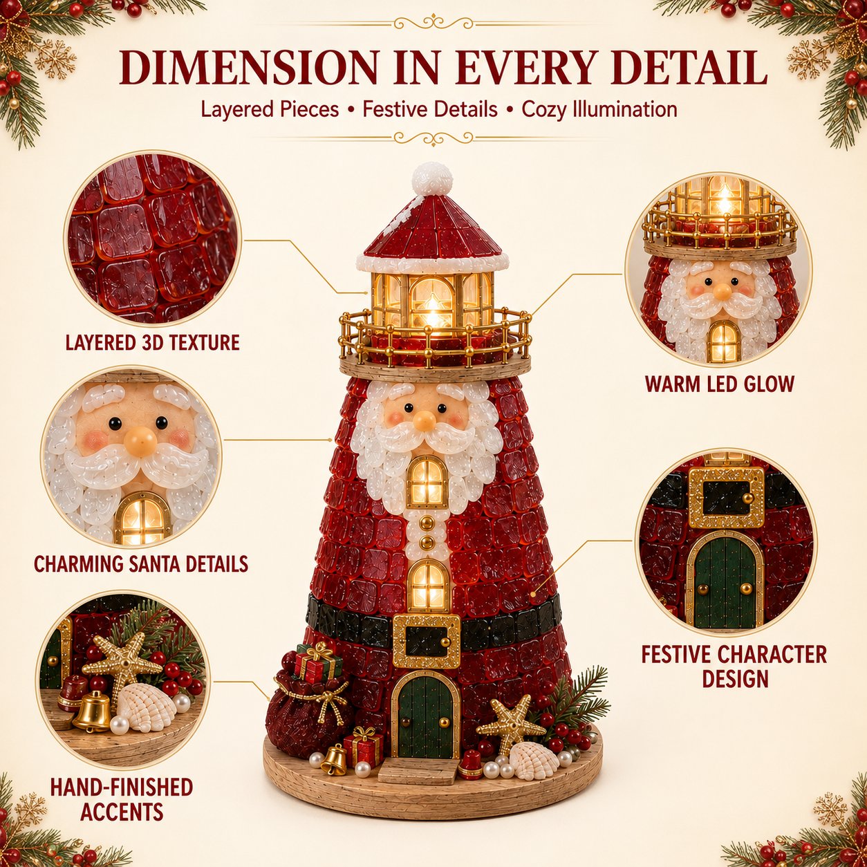 🎄 Christmas Sea‑Glass Lighthouse DIY Kits | Beginner‑Friendly Lighted Craft Sets