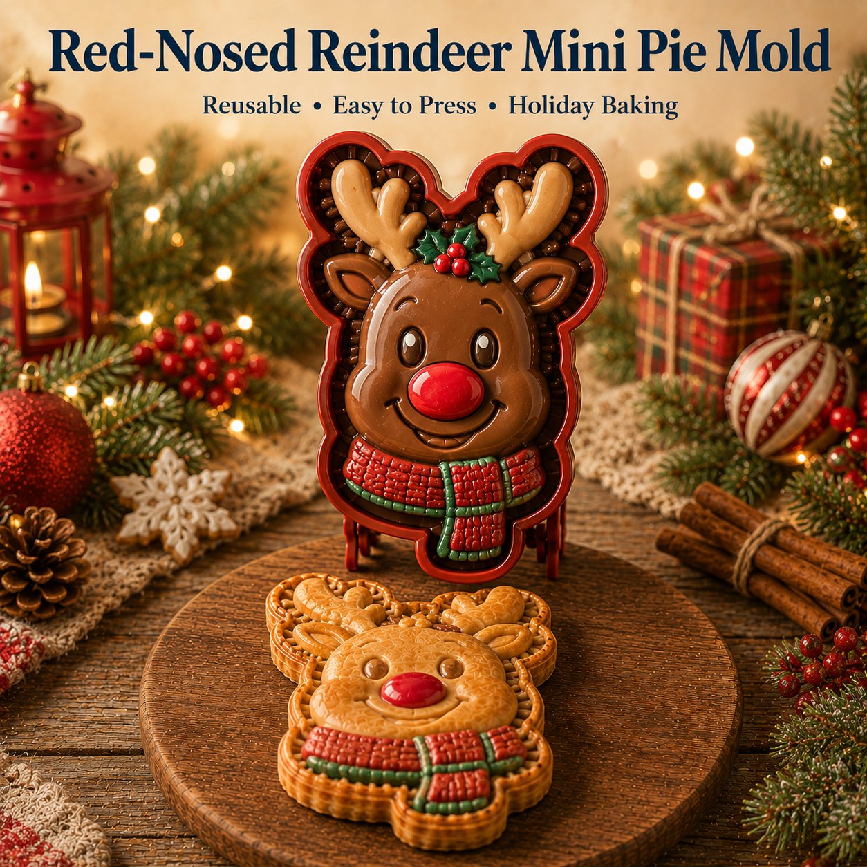🎄 8‑Design Christmas Mini Pie Mould Collection | Festive Baking Mould Set for Home Bakers