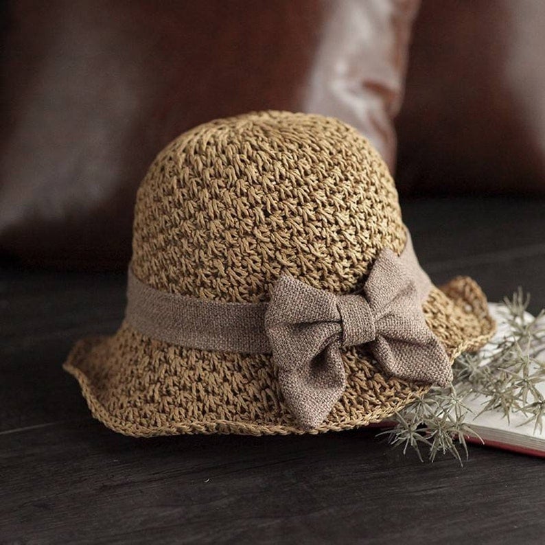 🎀 50% OFF 👒 | Straw hat with a retro bow – Foldable & breathable for summer