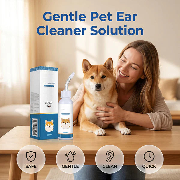 Gentle Pet Ear Cleaning Solution, Soothing Ear Wash Drops For Dogs & Cats, Itch Relief Ear Cleaner For UK Pets