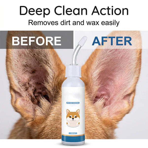 Gentle Pet Ear Cleaning Solution, Soothing Ear Wash Drops For Dogs & Cats, Itch Relief Ear Cleaner For UK Pets