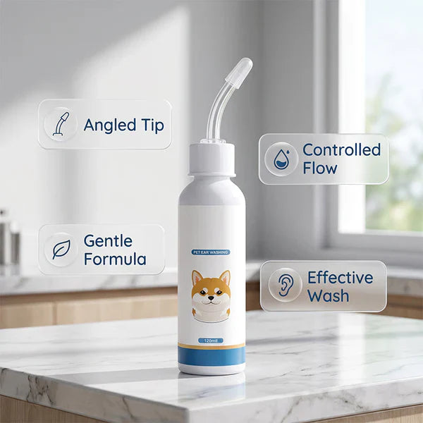 Gentle Pet Ear Cleaning Solution, Soothing Ear Wash Drops For Dogs & Cats, Itch Relief Ear Cleaner For UK Pets