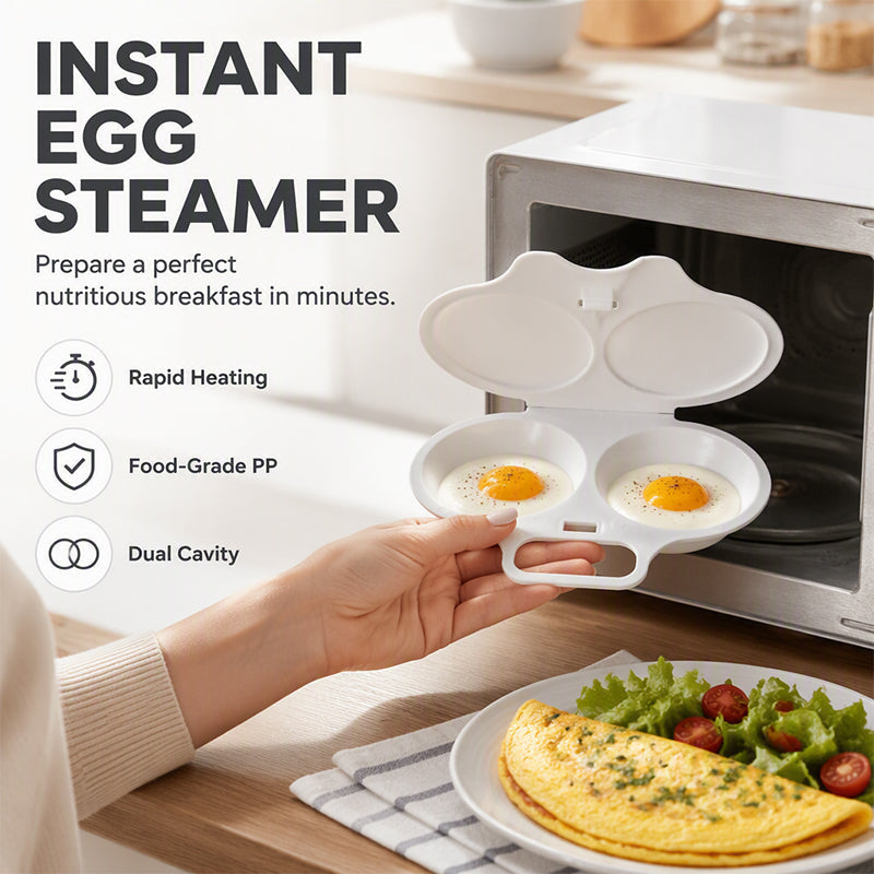 🍳 Microwave Egg Poacher with Lid & Handle | Quick No‑Mess Poached Egg Cooker