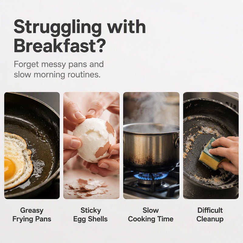 🍳 Microwave Egg Poacher with Lid & Handle | Quick No‑Mess Poached Egg Cooker