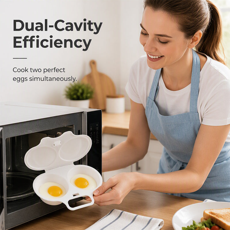 🍳 Microwave Egg Poacher with Lid & Handle | Quick No‑Mess Poached Egg Cooker