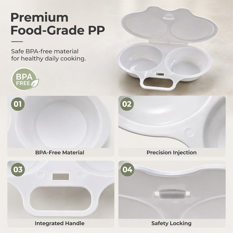 🍳 Microwave Egg Poacher with Lid & Handle | Quick No‑Mess Poached Egg Cooker