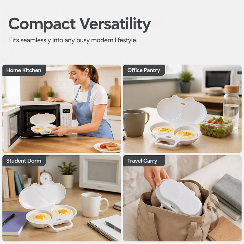 🍳 Microwave Egg Poacher with Lid & Handle | Quick No‑Mess Poached Egg Cooker