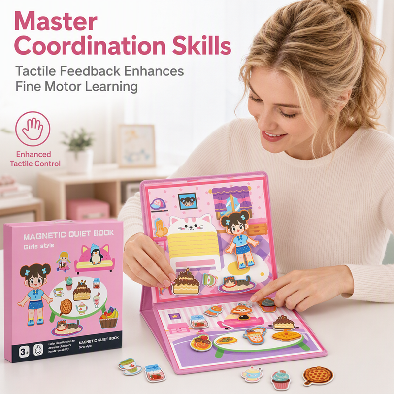Kids Magnetic Quiet Book | Folding Educational Puzzle Activity Book For Boys & Girls
